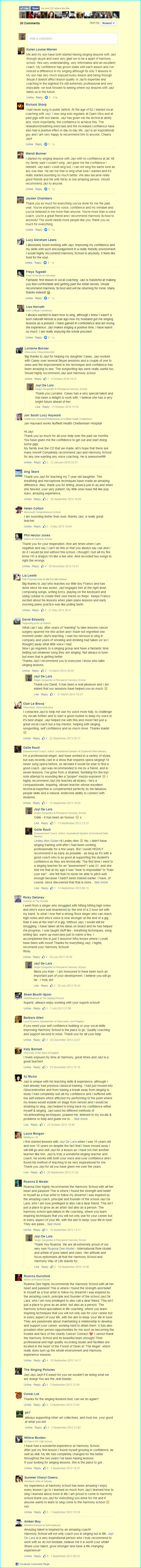 HARMONY SCHOOL - Student and Parent Endorsements - Direct to FB Wall